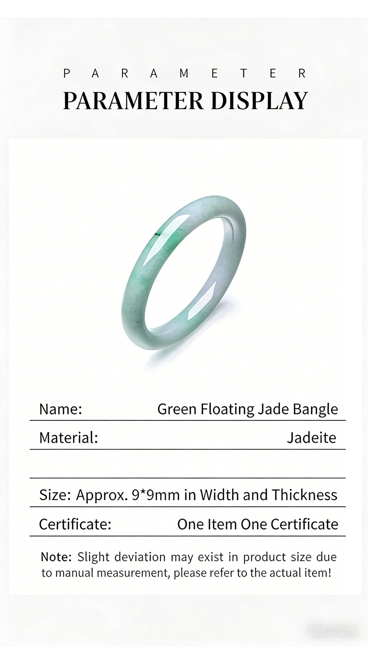 Greenish Floating Green Type A Jadeite Round Bangle