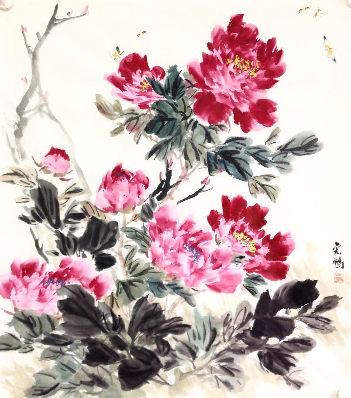 Chinese style living room background decoration painting