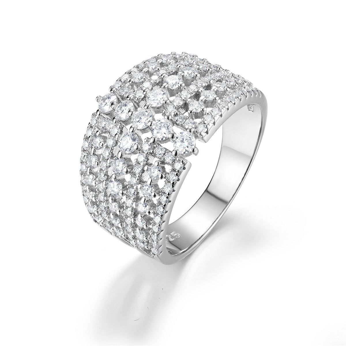 Fully Paved Wide Band Ring For Men And Women