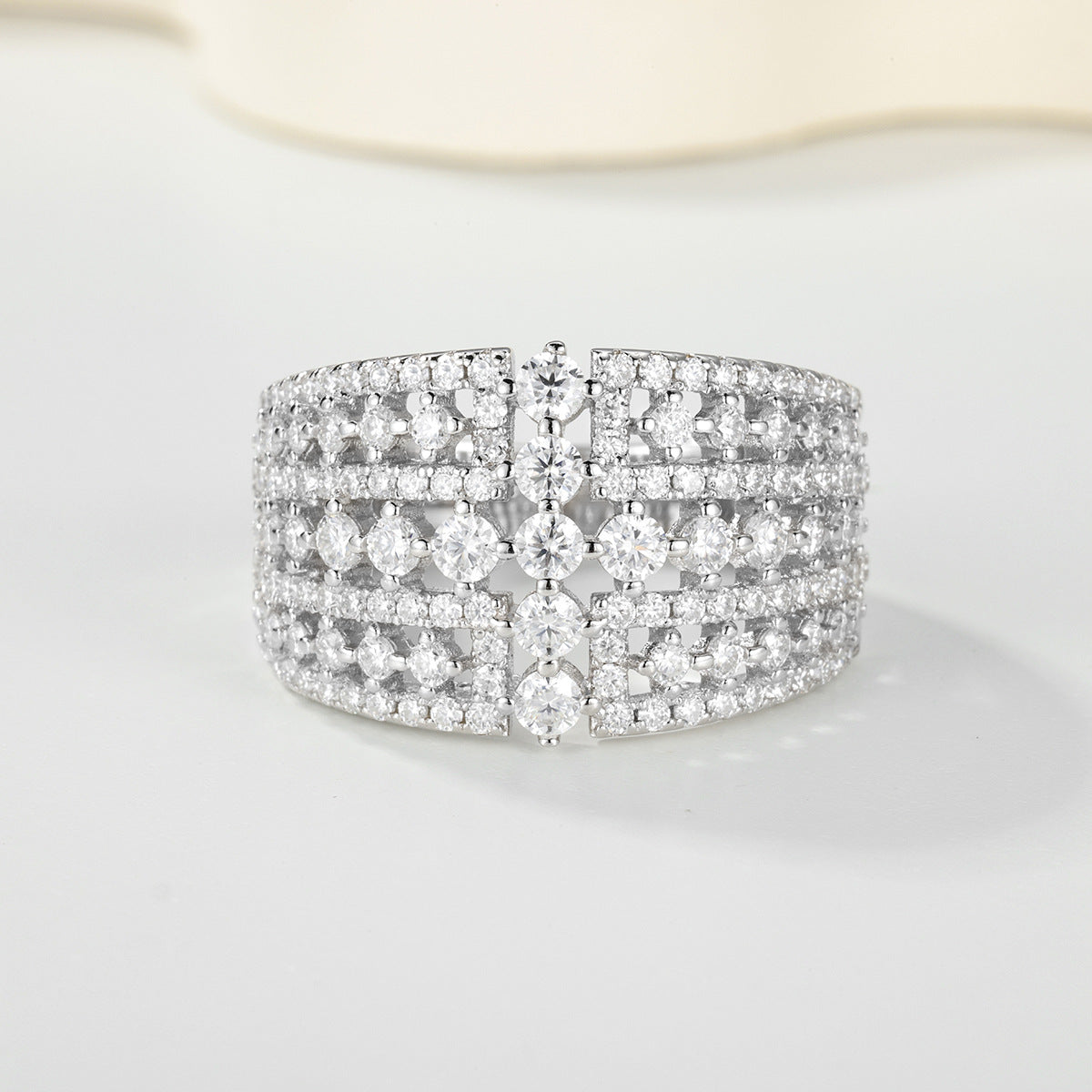 Fully Paved Wide Band Ring For Men And Women