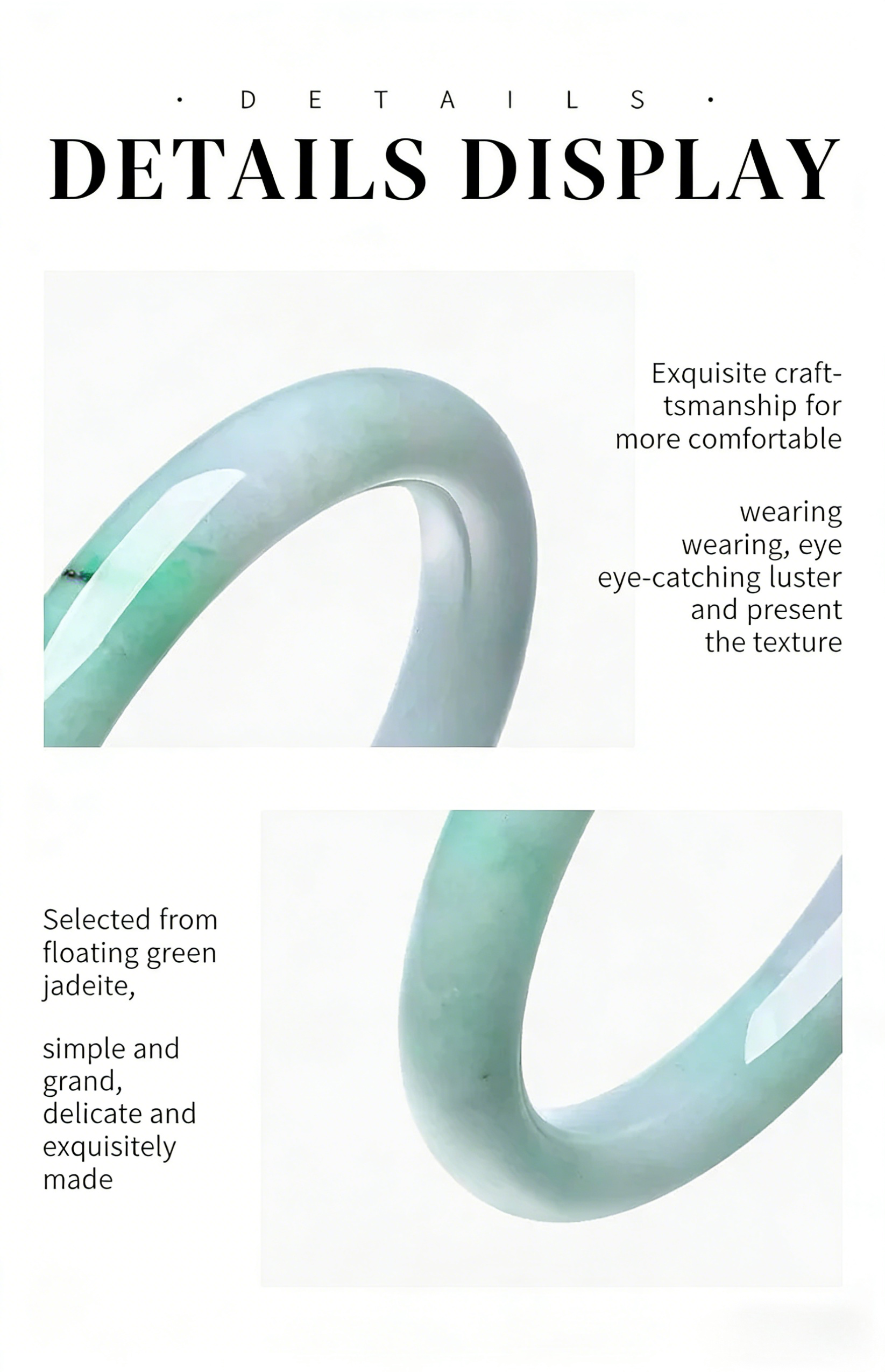 Greenish Floating Green Type A Jadeite Round Bangle