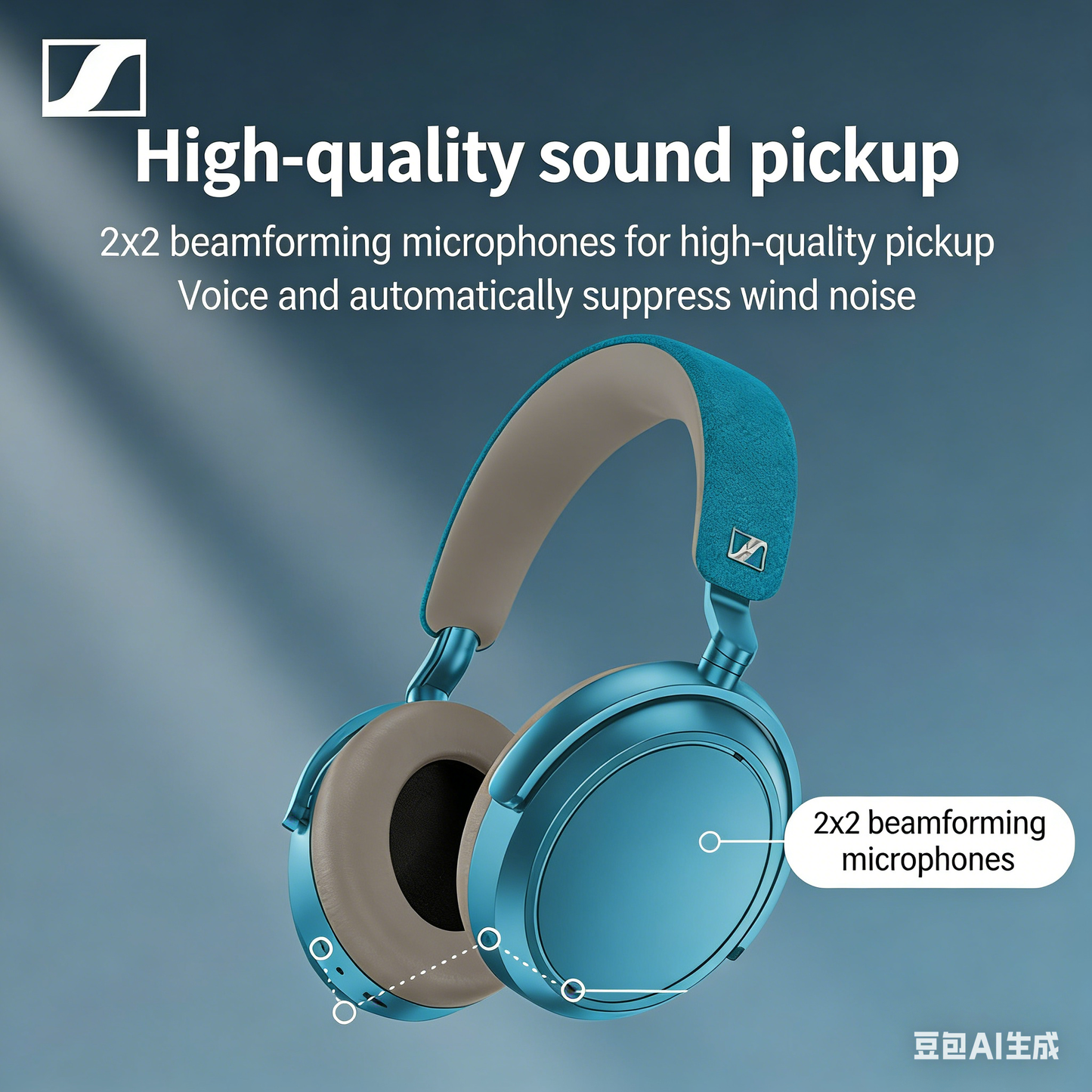 Head-mounted noise-cancelling wireless Bluetooth earphones