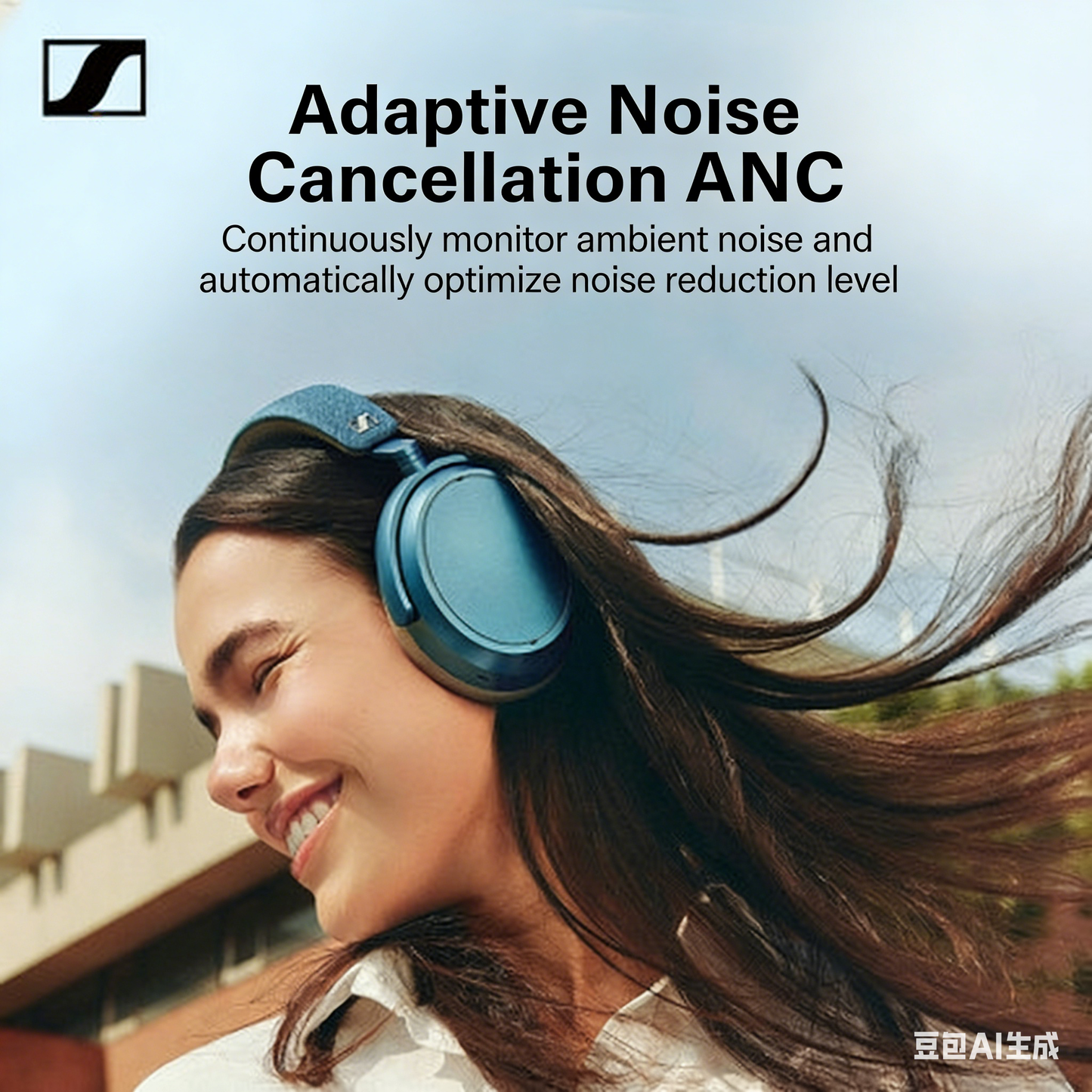 Head-mounted noise-cancelling wireless Bluetooth earphones