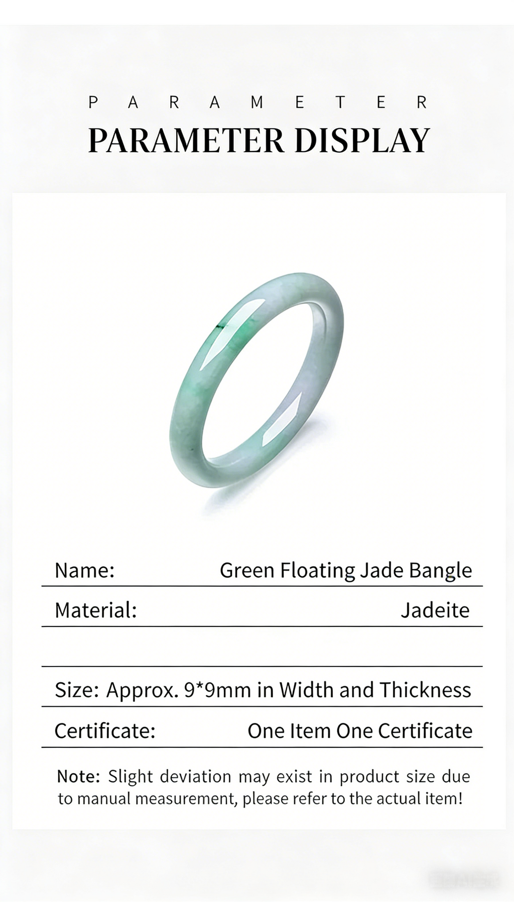 Greenish Floating Green Type A Jadeite Round Bangle