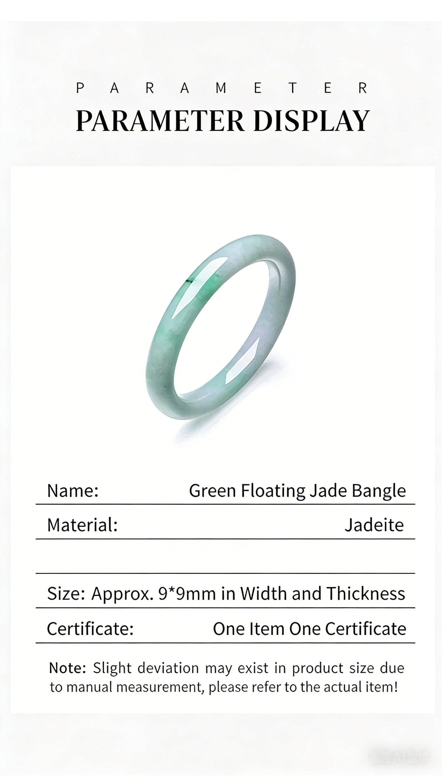 Greenish Floating Green Type A Jadeite Round Bangle