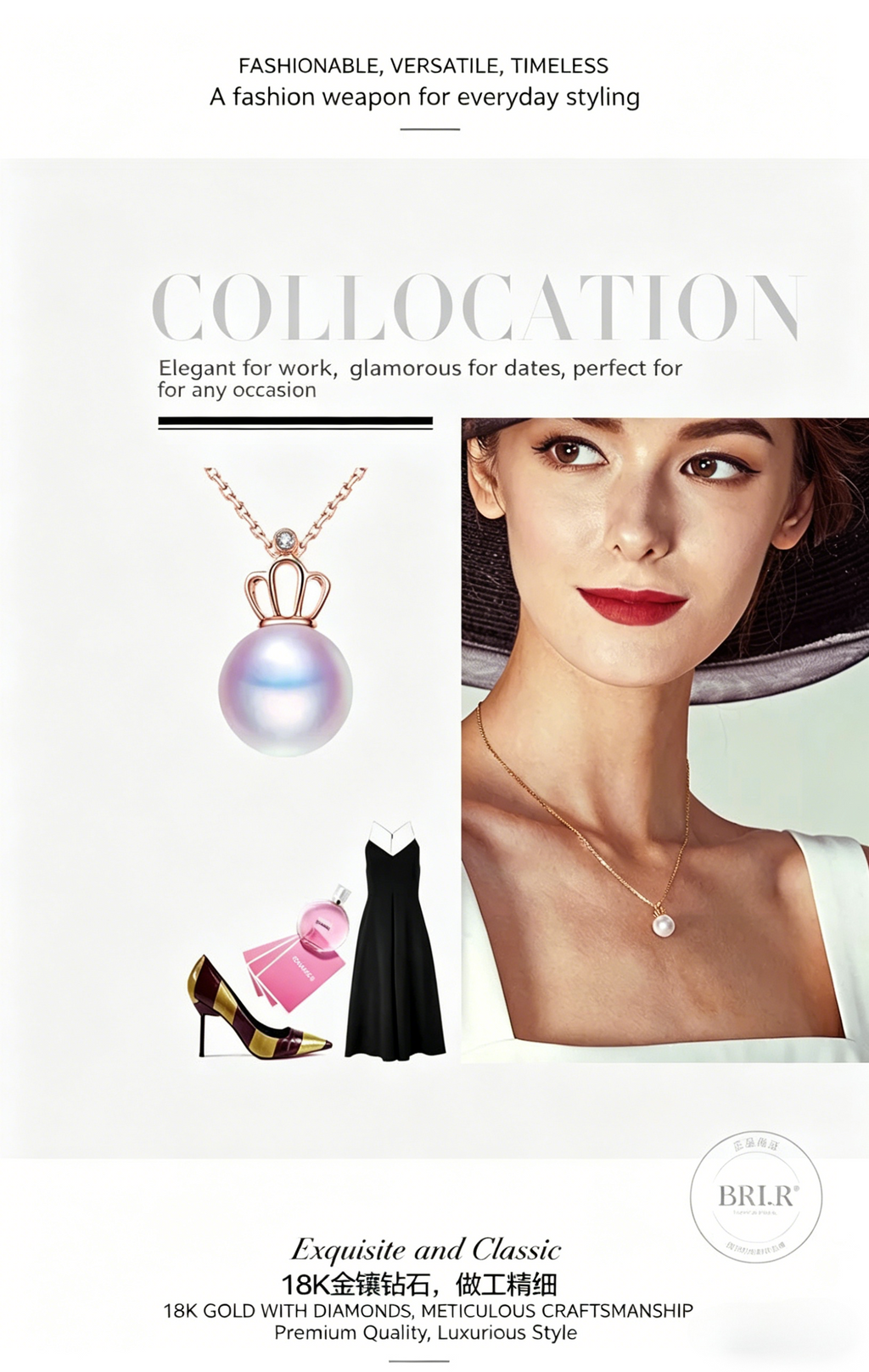 Nanyang Golden Pearl Sea Water Versatile Pendant