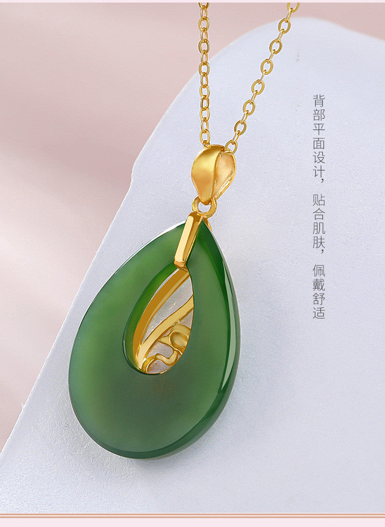 Hotan Jade Gold Pendant