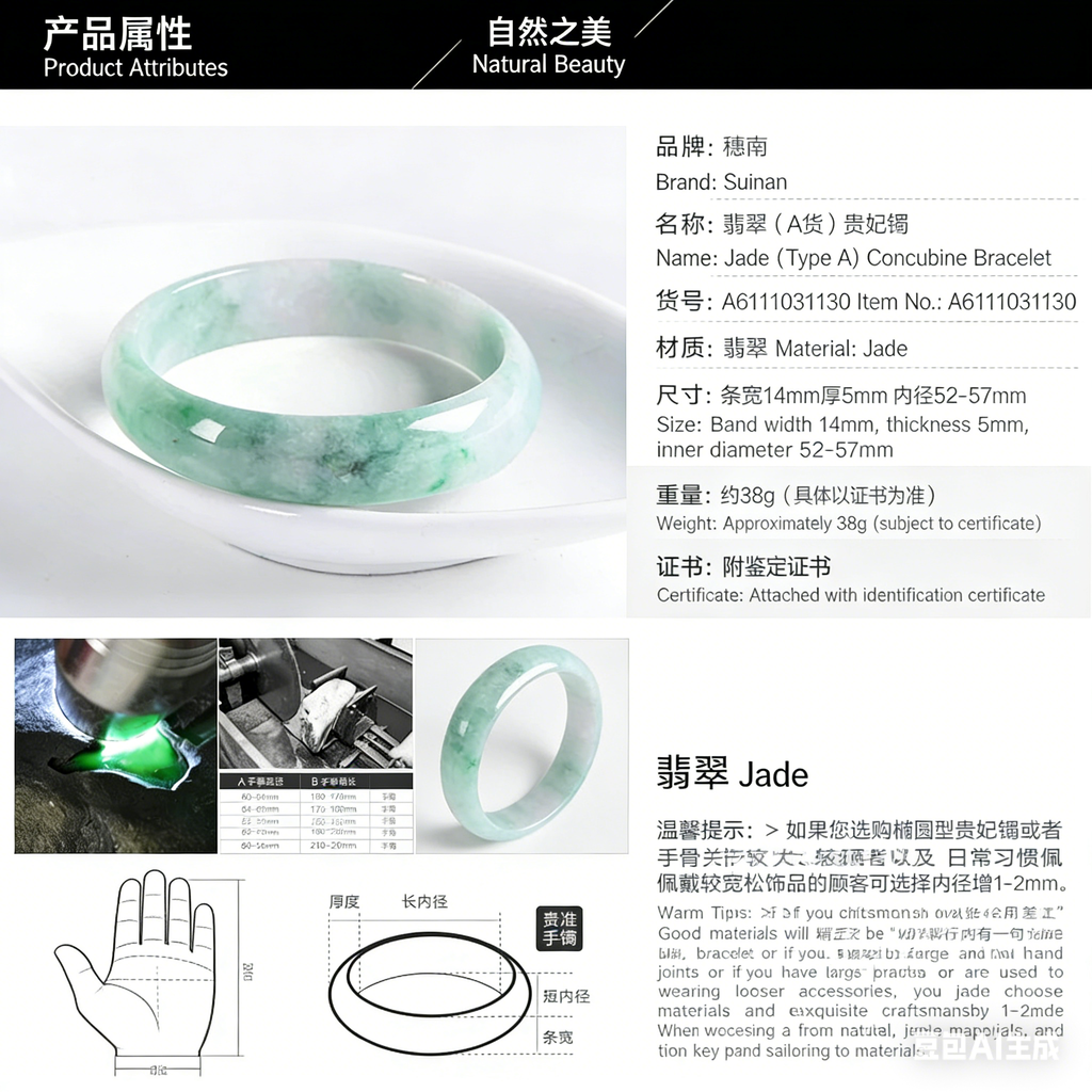 Natural Jadeite A-grade Jade Bracelet