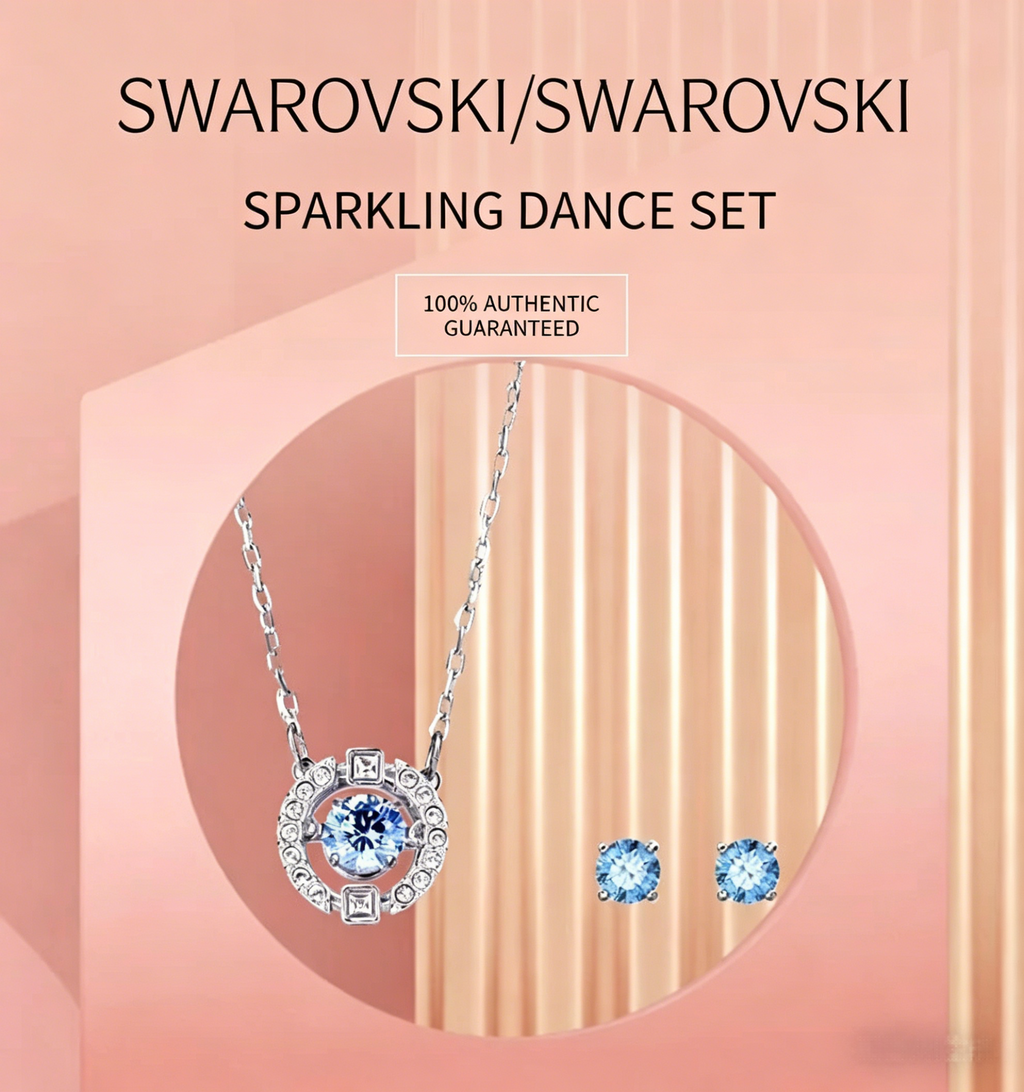 Pulsating Heart" Blue Vibrant Crystal Necklace
