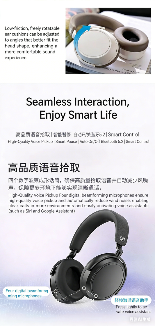 TOUR ONE M3 Wireless Bluetooth Noise-Cancelling Smart Headphones