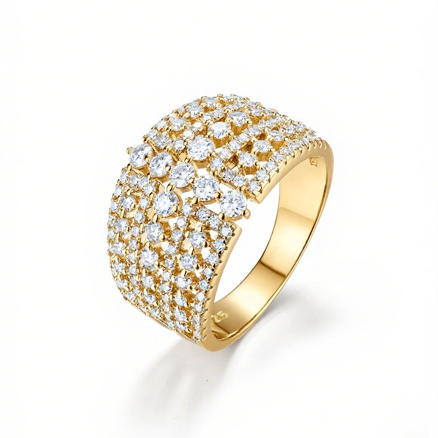 Fully Paved Wide Band Ring For Men And Women