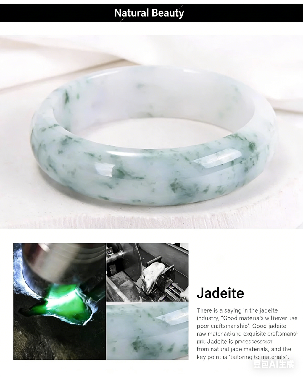 Ice glutinous floating flower A-level bracelet