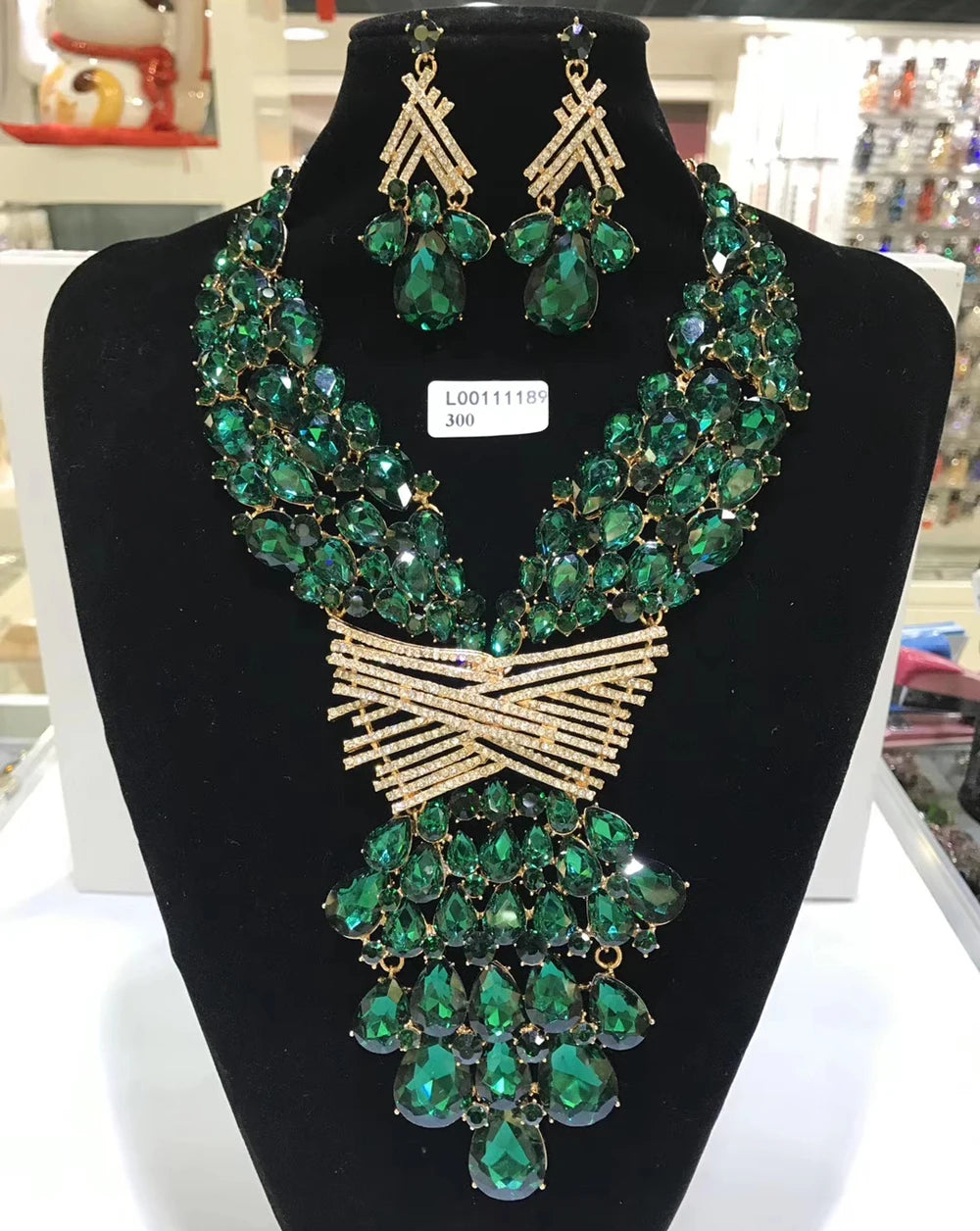Jewelry Sets Multicolor Bridal Wedding Big Crystal Dubai Gold Color Jewelry Sets For Women Necklace Earrings