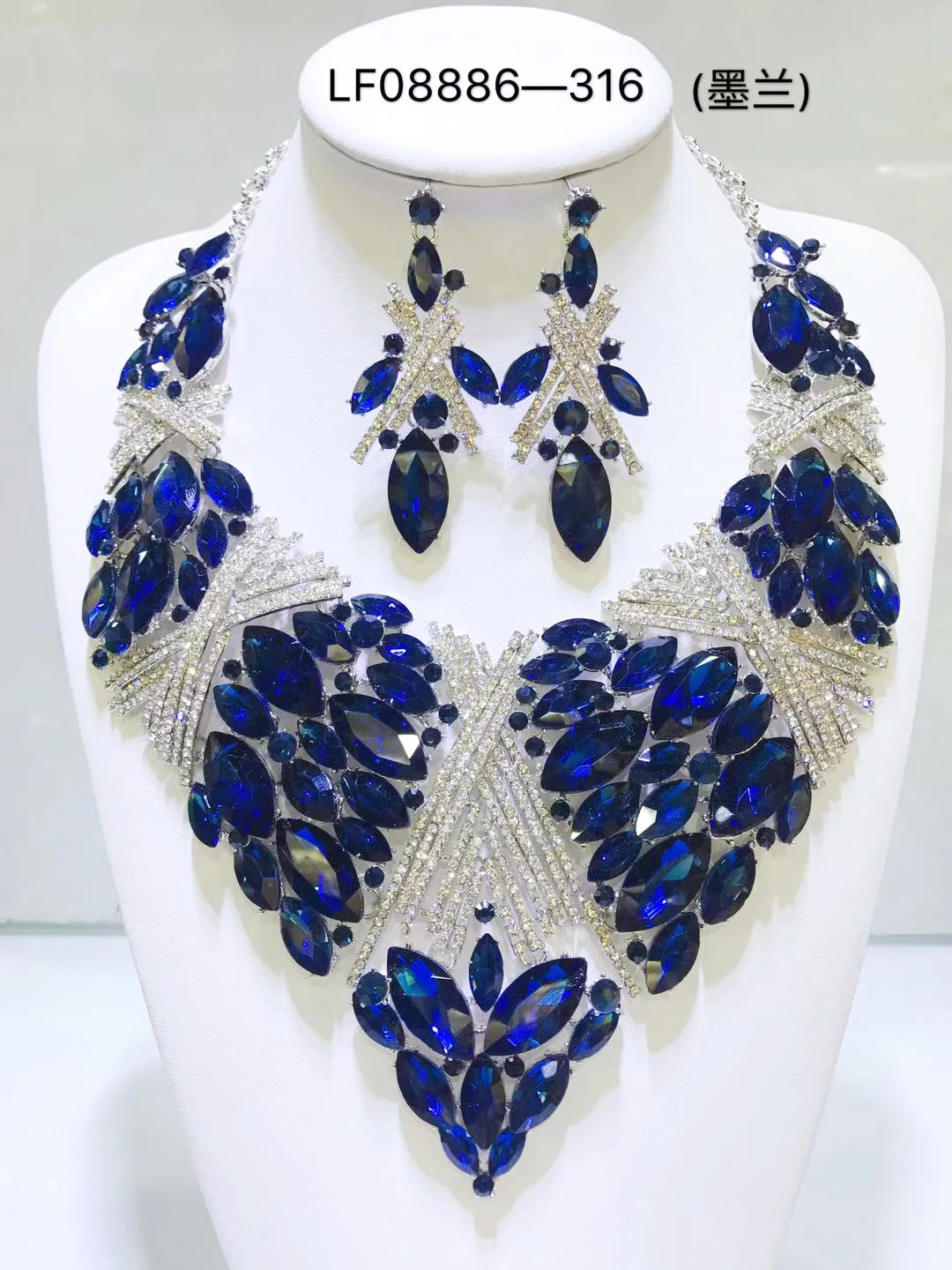 Jewelry Sets Multicolor Bridal Wedding Big Crystal Dubai Gold Color Jewelry Sets For Women Necklace Earrings
