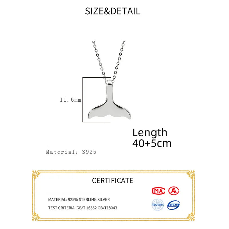 La Monada Women's Necklace 925 Silver Chains Woman On Neck Dolphin Fish Tail Pendant Fine Jewelry For Women Necklace Silver Girl