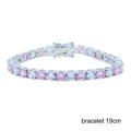 Pink Crystal 1 Row Tennis Chain Hip Hop Men Women Necklace Icd Out