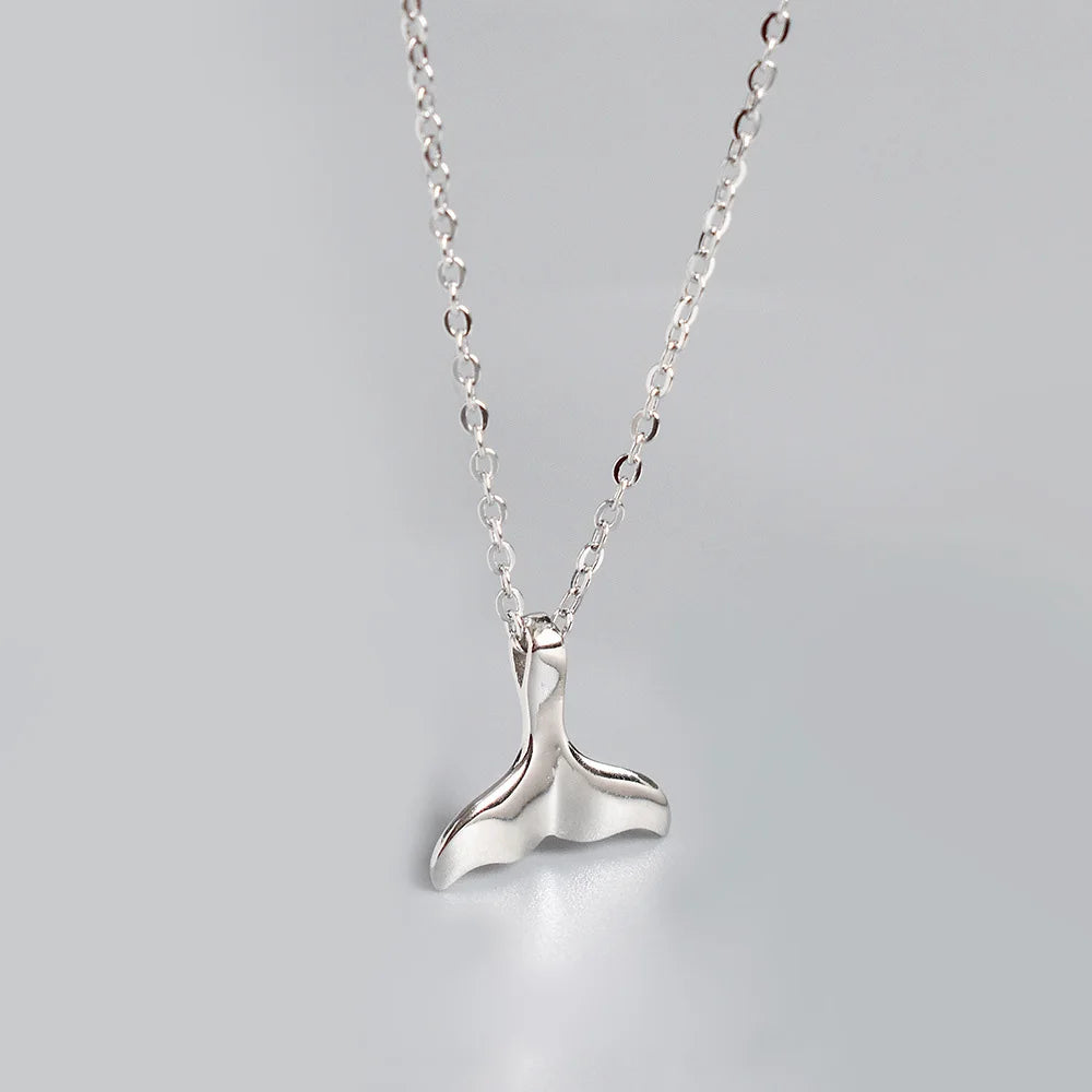 La Monada Women's Necklace 925 Silver Chains Woman On Neck Dolphin Fish Tail Pendant Fine Jewelry For Women Necklace Silver Girl