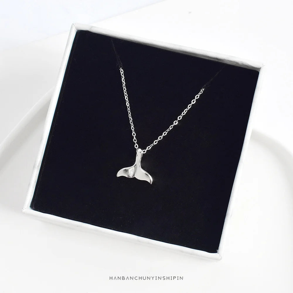 La Monada Women's Necklace 925 Silver Chains Woman On Neck Dolphin Fish Tail Pendant Fine Jewelry For Women Necklace Silver Girl