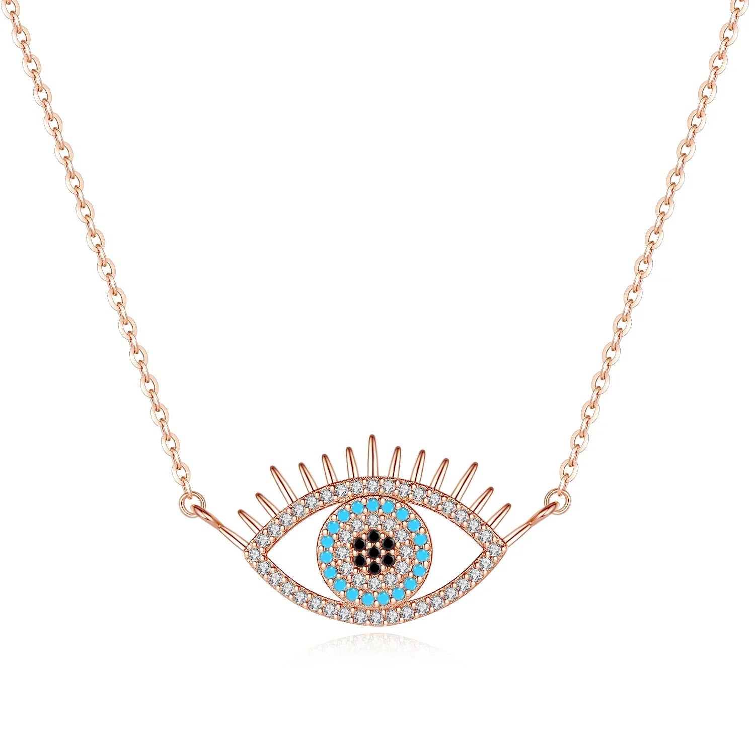 KALETINE Fashion Evil Eye women Necklace 925 Sterling Silver Blue Eye Clavicle Chain Necklace Accessories Jewelry Adjustable