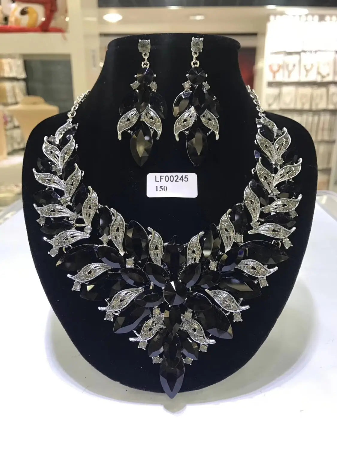 Jewelry Sets Multicolor Bridal Wedding Big Crystal Dubai Gold Color Jewelry Sets For Women Necklace Earrings