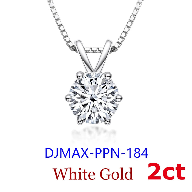 2026 DJMAX Moissanite Pendant Women Necklace Luxury Gold Necklace, 100% Real Original 925 Sterling Silver  Necklace For Women