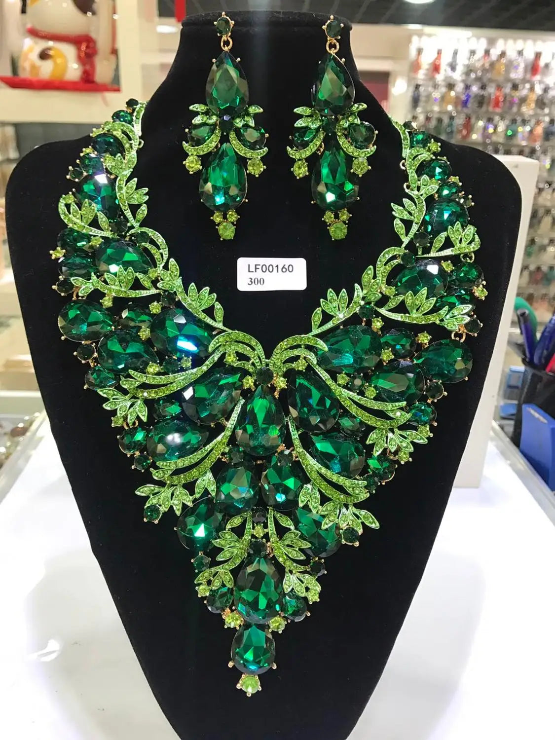 Jewelry Sets Multicolor Bridal Wedding Big Crystal Dubai Gold Color Jewelry Sets For Women Necklace Earrings