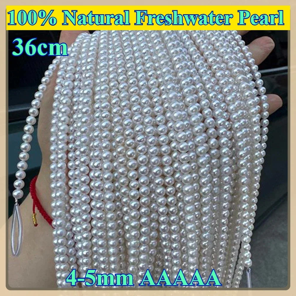 4-5mm AAAAA Nearround  Natural Freshwater Pearl Genuine Bead for Jewelry