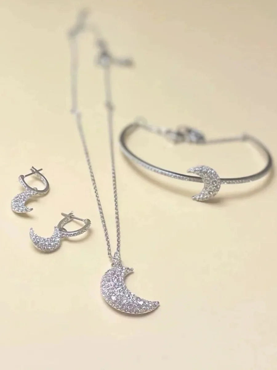 2025 Original Moon Series High-end Jewelry Set Boutique Stainless Steel for Women Necklace Earrings Bracelet Ring Romantic Gifts