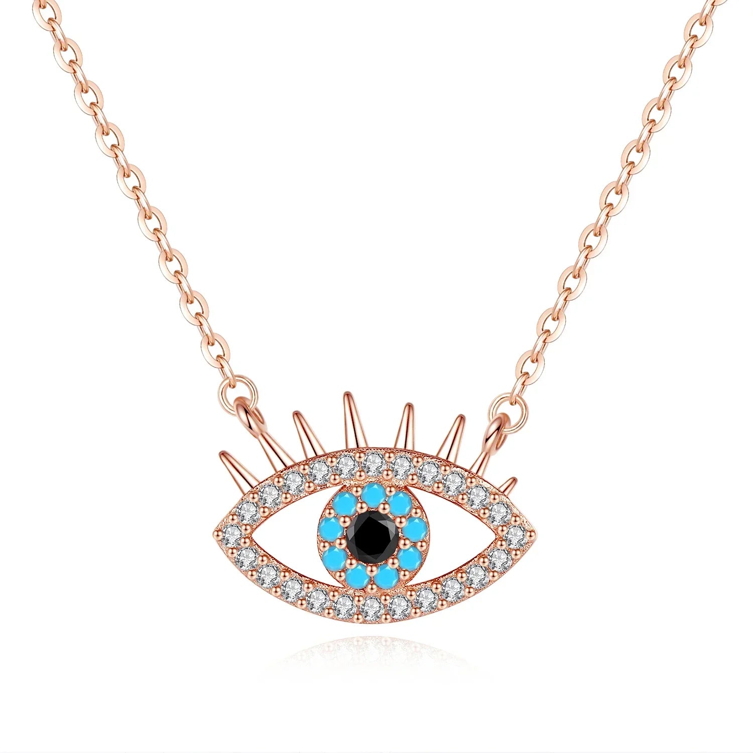 KALETINE Fashion Evil Eye women Necklace 925 Sterling Silver Blue Eye Clavicle Chain Necklace Accessories Jewelry Adjustable