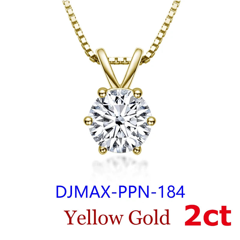 2026 DJMAX Moissanite Pendant Women Necklace Luxury Gold Necklace, 100% Real Original 925 Sterling Silver  Necklace For Women