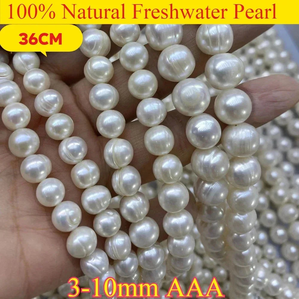 AAA3-10mm Premium Natural Freshwater Pearl Potato Bead for Wedding Jewelry Making Supplies DIY Women Necklace Bracelet Accessory