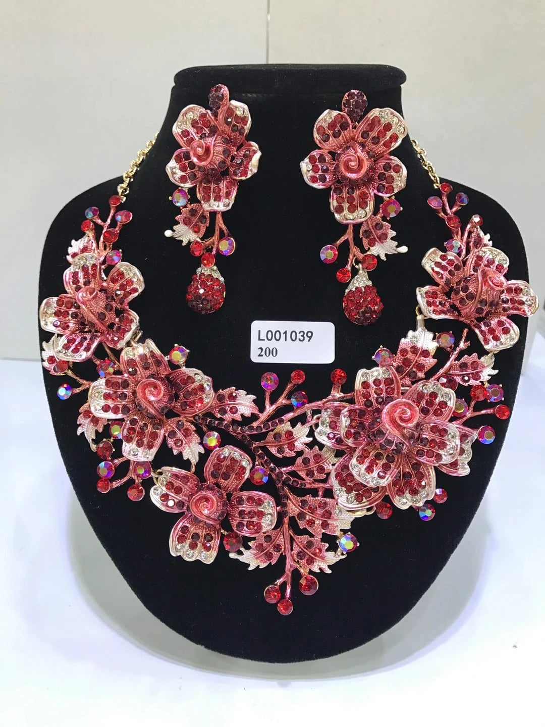 Jewelry Sets Multicolor Bridal Wedding Big Crystal Dubai Gold Color Jewelry Sets For Women Necklace Earrings