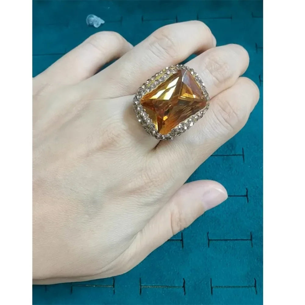 Large Colored Change Sultanite Crystal Bangle Rings Sets for Women Necklace Earring Rings Golden Copper Zultanite Quartz Jewelry