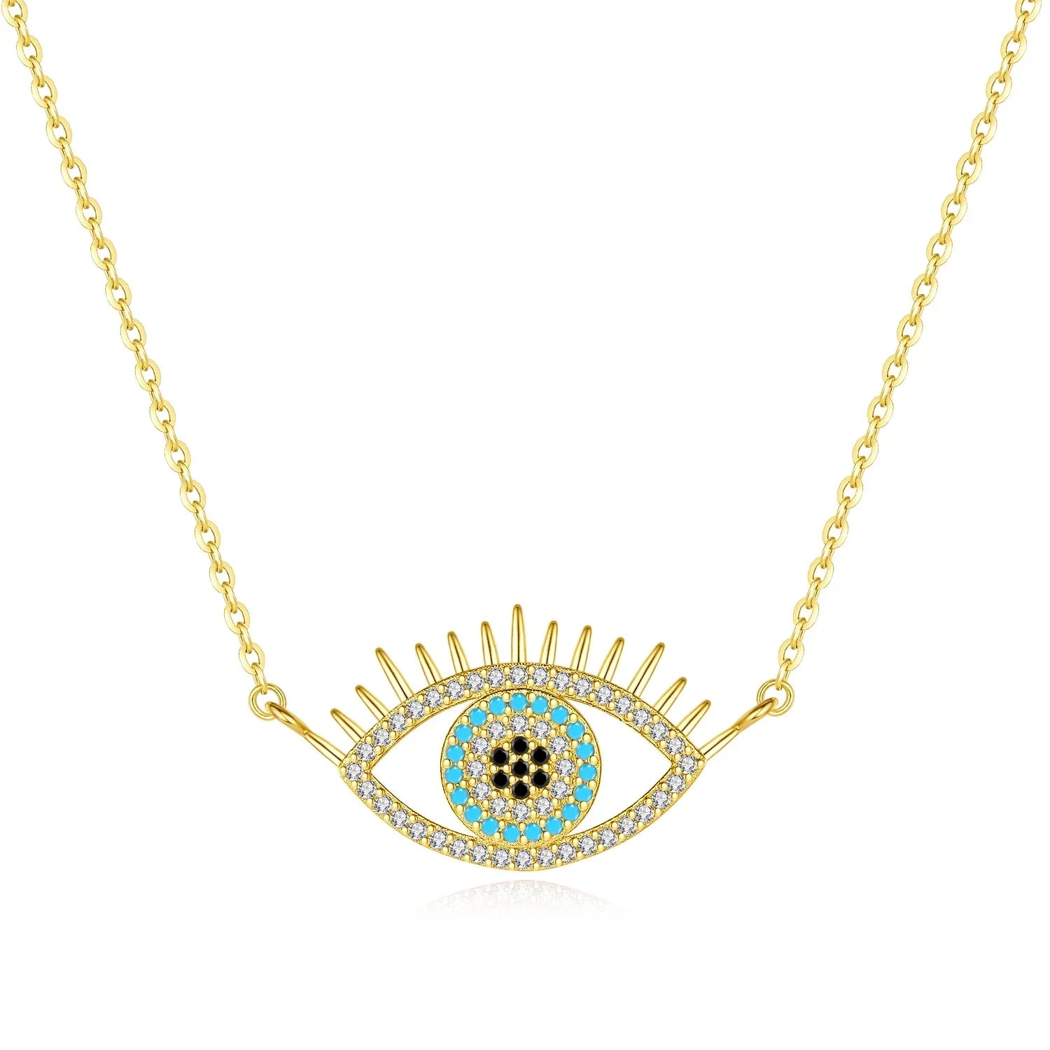 KALETINE Fashion Evil Eye women Necklace 925 Sterling Silver Blue Eye Clavicle Chain Necklace Accessories Jewelry Adjustable