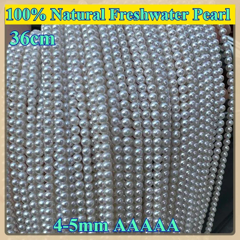 4-5mm AAAAA Nearround  Natural Freshwater Pearl Genuine Bead for Jewelry