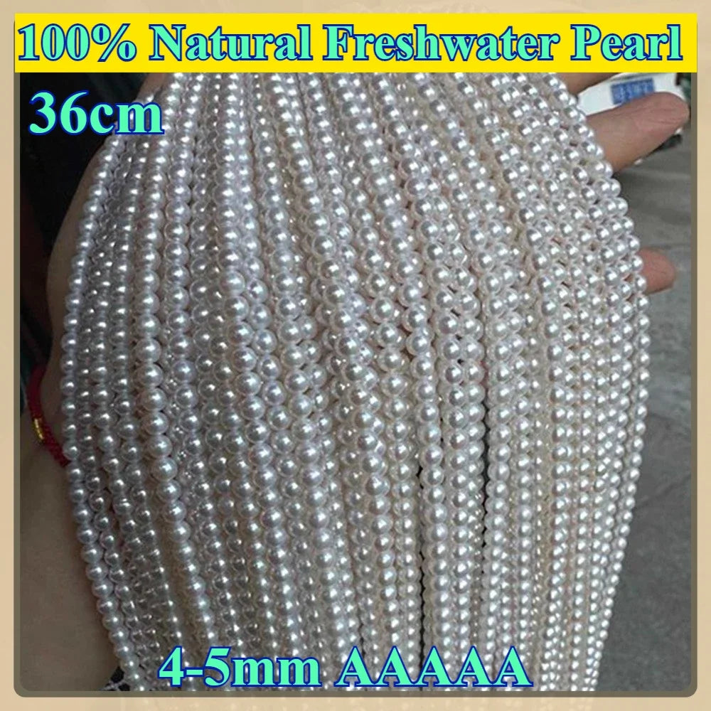 4-5mm AAAAA Nearround  Natural Freshwater Pearl Genuine Bead for Jewelry