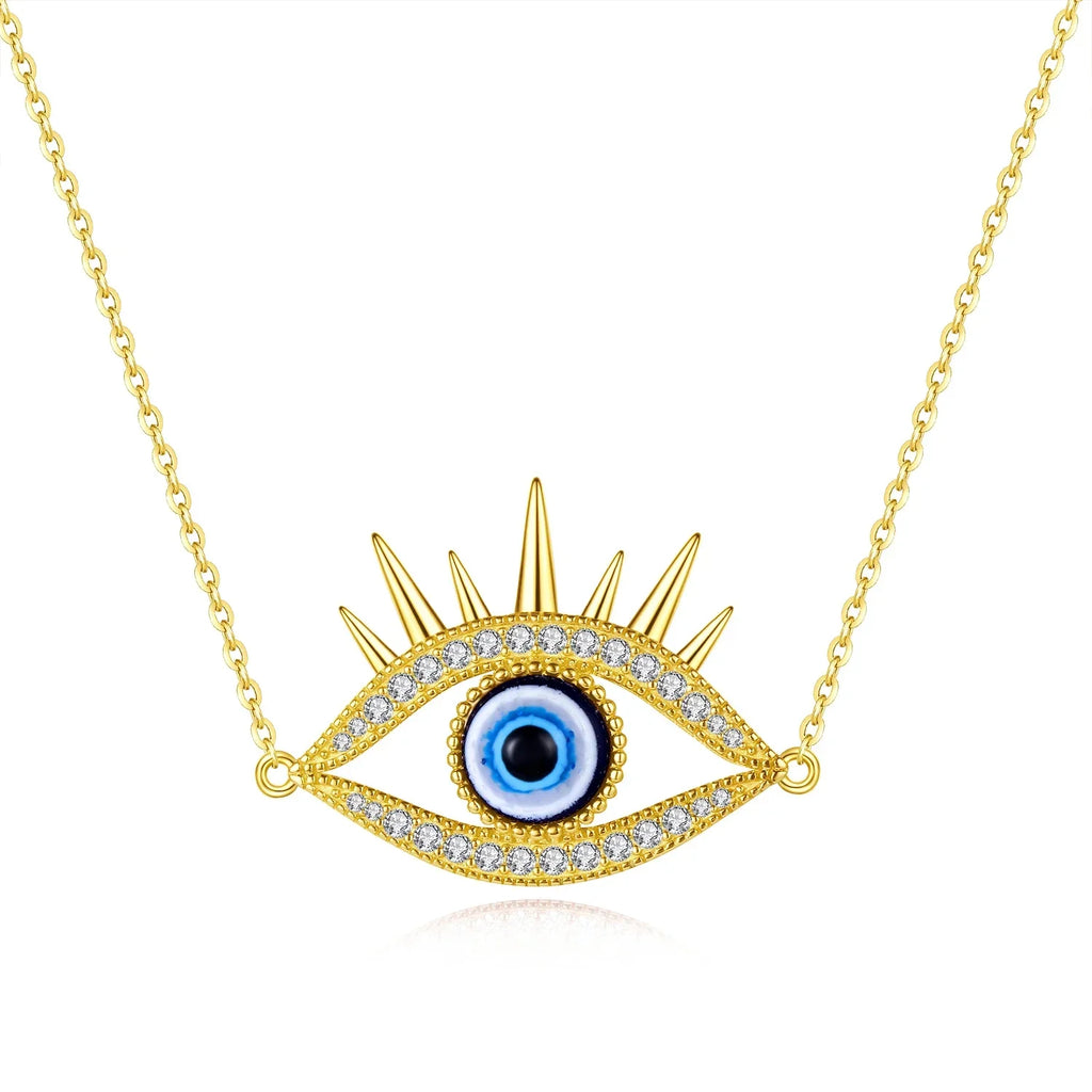 KALETINE Fashion Evil Eye women Necklace 925 Sterling Silver Blue Eye Clavicle Chain Necklace Accessories Jewelry Adjustable