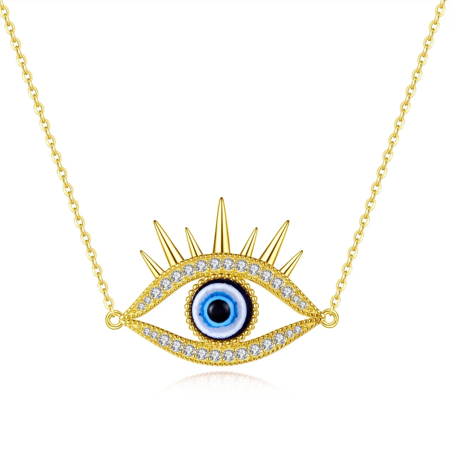KALETINE Fashion Evil Eye women Necklace 925 Sterling Silver Blue Eye Clavicle Chain Necklace Accessories Jewelry Adjustable