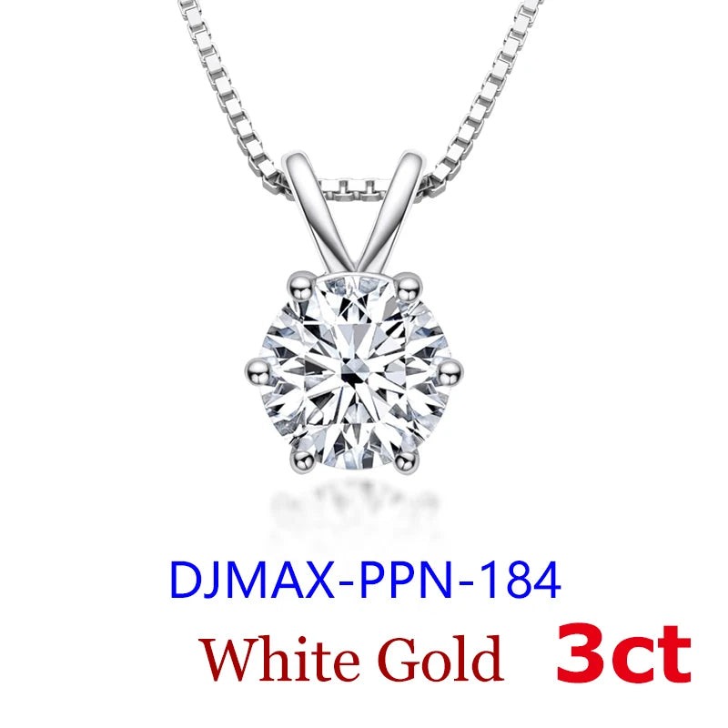 2026 DJMAX Moissanite Pendant Women Necklace Luxury Gold Necklace, 100% Real Original 925 Sterling Silver  Necklace For Women