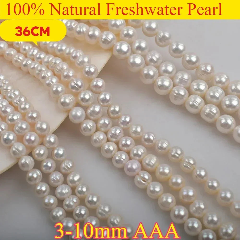 AAA3-10mm Premium Natural Freshwater Pearl Potato Bead for Wedding Jewelry Making Supplies DIY Women Necklace Bracelet Accessory
