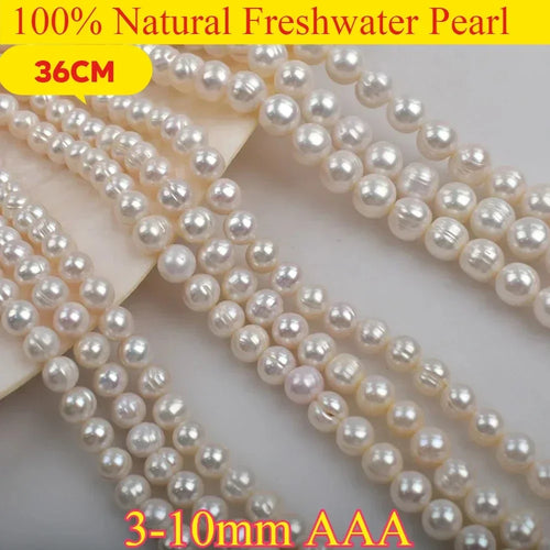 AAA3-10mm Premium Natural Freshwater Pearl Potato Bead for Wedding Jewelry Making Supplies DIY Women Necklace Bracelet Accessory