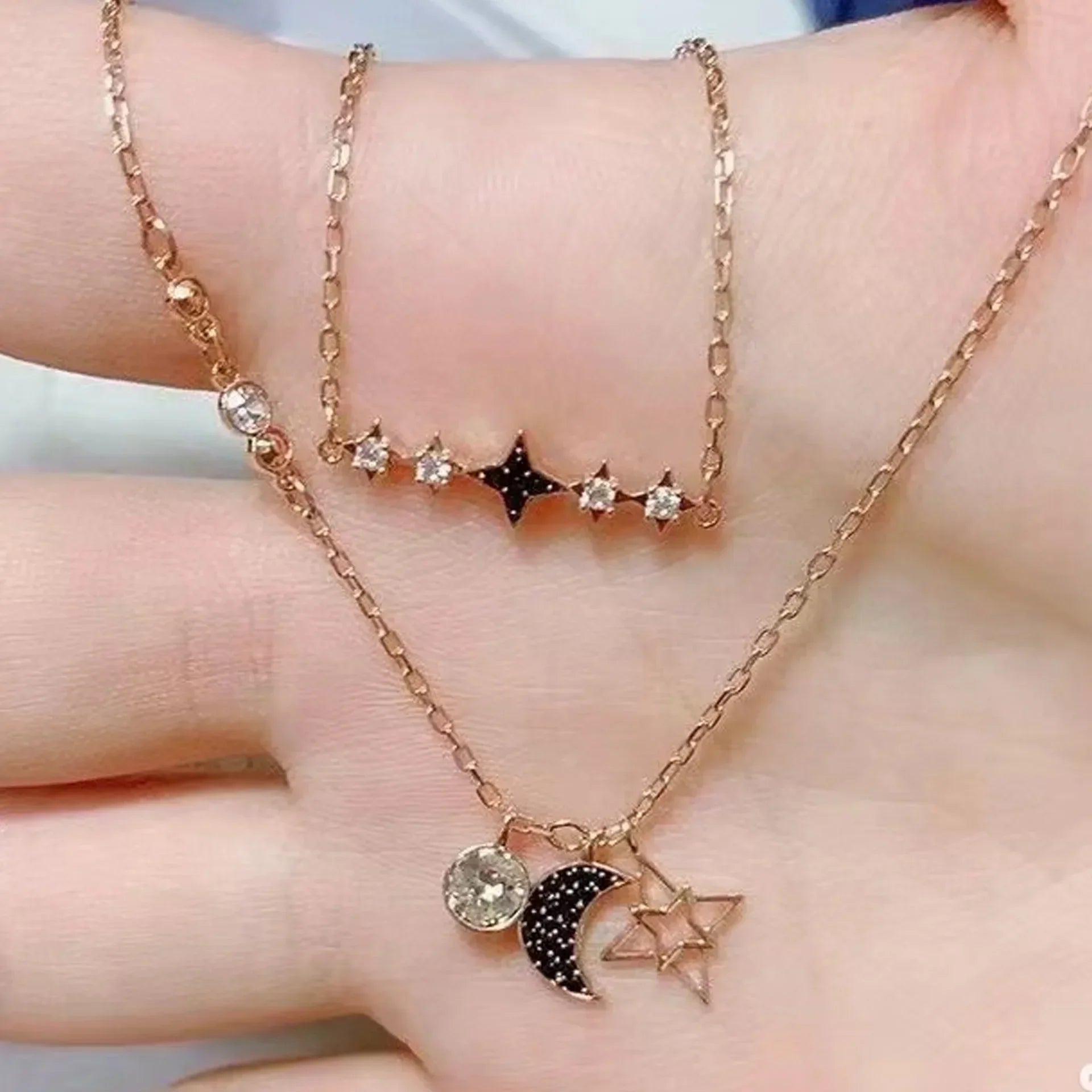 2025 Original Moon Series High-end Jewelry Set Boutique Stainless Steel for Women Necklace Earrings Bracelet Ring Romantic Gifts