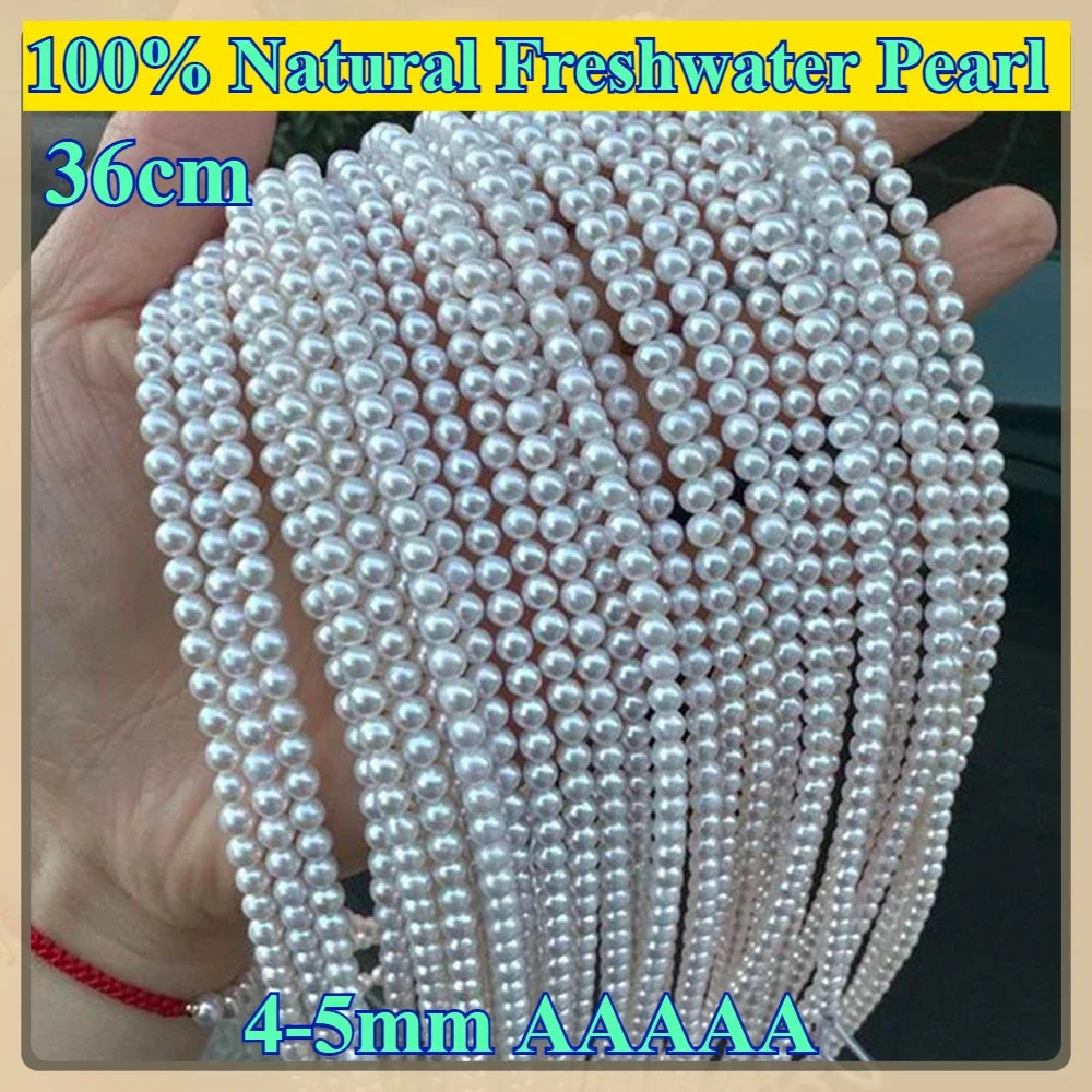 4-5mm AAAAA Nearround  Natural Freshwater Pearl Genuine Bead for Jewelry