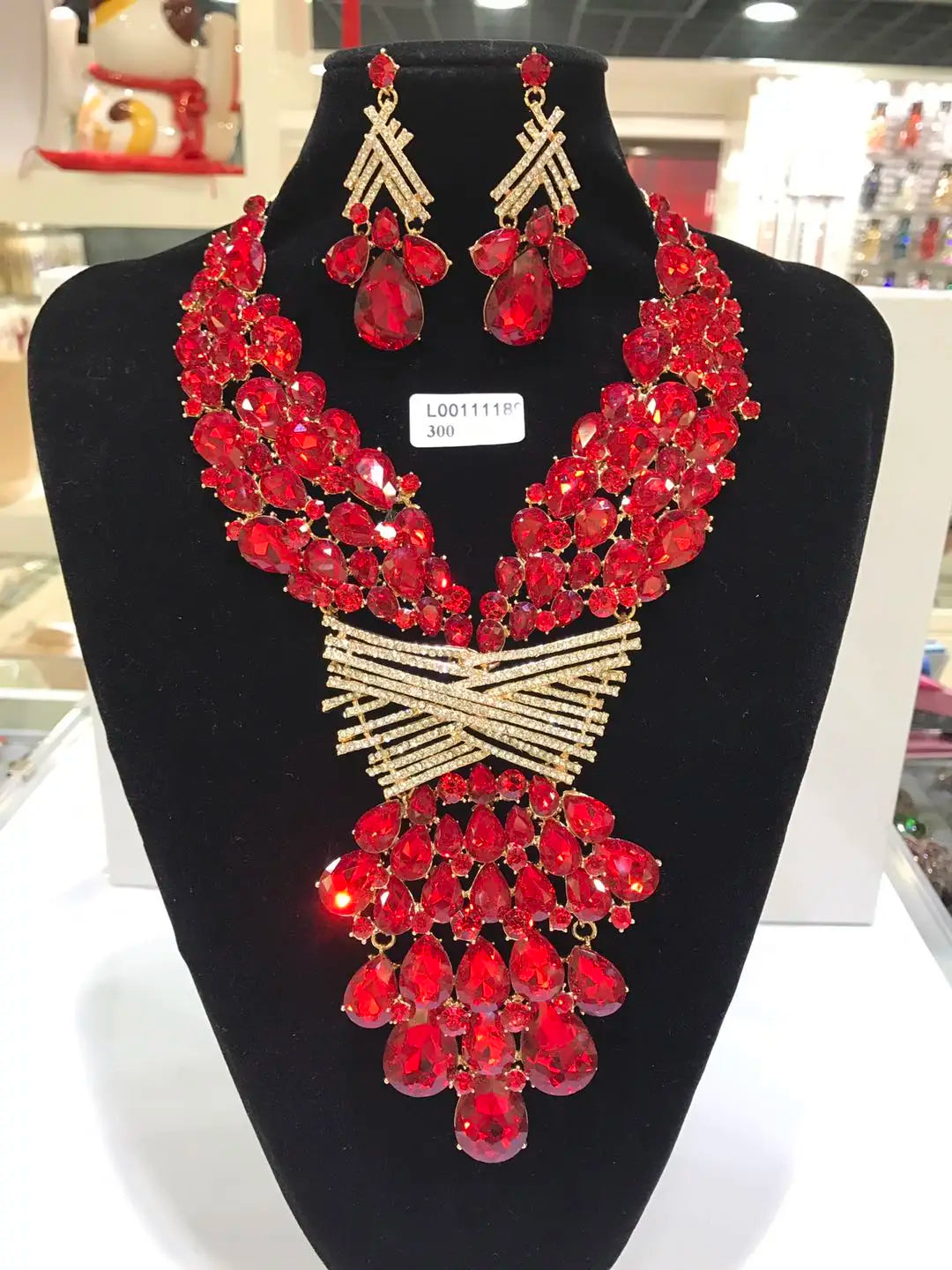 Jewelry Sets Multicolor Bridal Wedding Big Crystal Dubai Gold Color Jewelry Sets For Women Necklace Earrings
