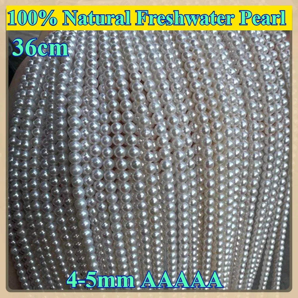 4-5mm AAAAA Nearround  Natural Freshwater Pearl Genuine Bead for Jewelry