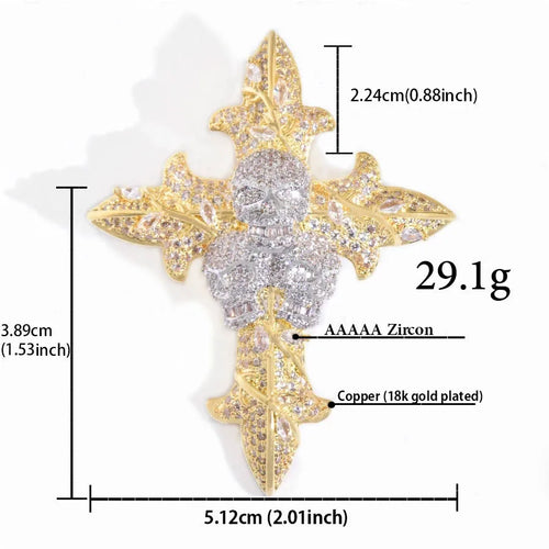 CUC Skull Cross Hip Hop Pendant Men Women Necklace Gold Silver Color Chain