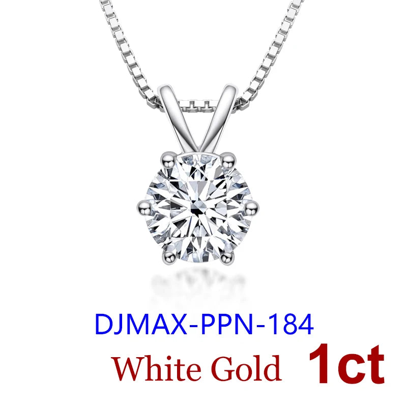 2026 DJMAX Moissanite Pendant Women Necklace Luxury Gold Necklace, 100% Real Original 925 Sterling Silver  Necklace For Women