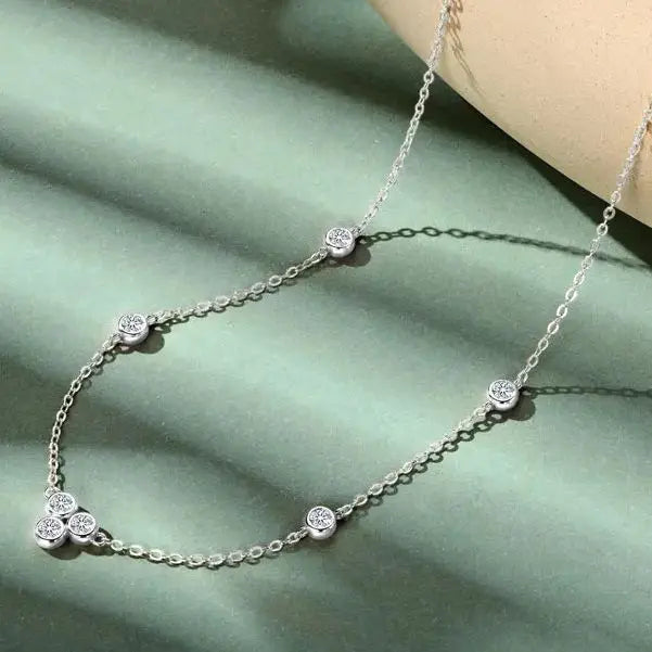 RAPRGOLD GRA Certified 3mm Moissanite Pendant Necklaces 925 Sterling Silver for Women Necklace Chains Wedding Fine Jewelry Gifts