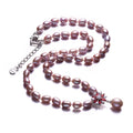 Beautiful Red Flower 925 Sterling Silver Pearl Necklace,White/Pink/Purple Natural Freshwater Pearl,Fine Jewelry Women Necklace