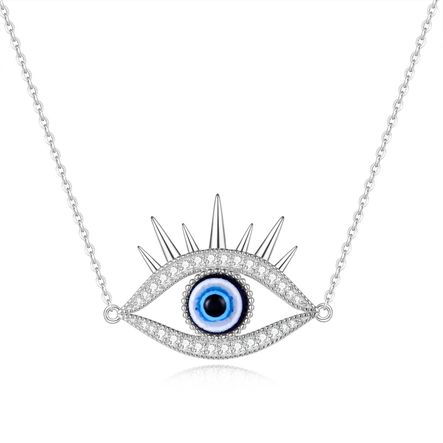 KALETINE Fashion Evil Eye women Necklace 925 Sterling Silver Blue Eye Clavicle Chain Necklace Accessories Jewelry Adjustable
